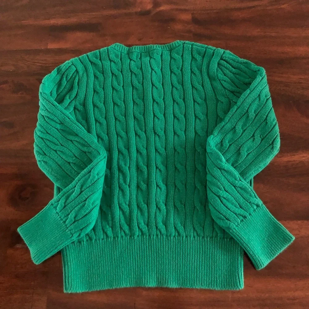 Ralph Lauren Green Cable knit Sweater